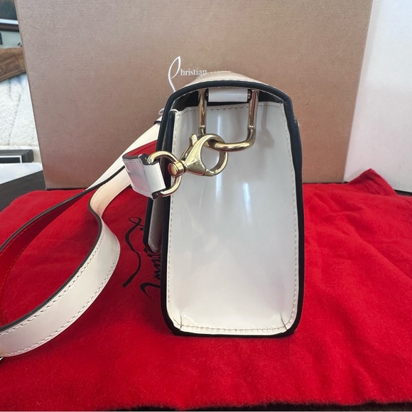 Christian Louboutin Large Loubi54 Crossbody White Leather Clutch - Picture 7 of 11